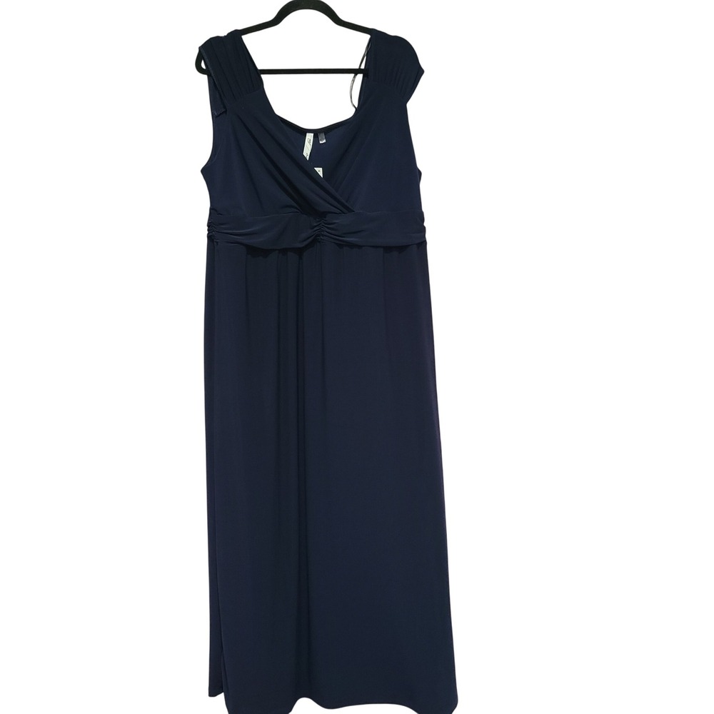 NY Collection Woman Navy Blue Knit Dress  Plus Size 1X NWT